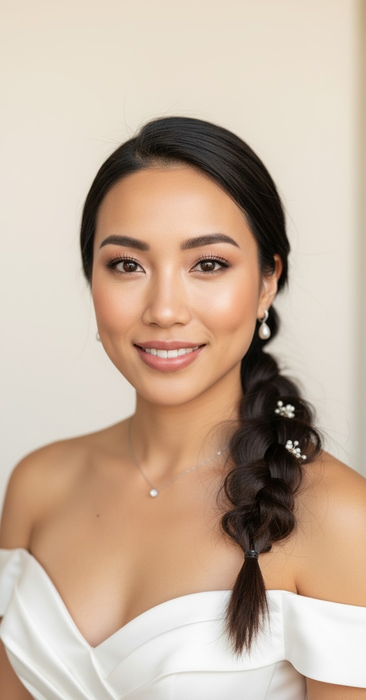 After Side Braid For Wedding